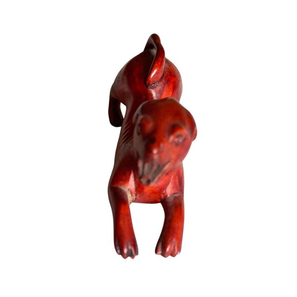 Vintage Boxwood Hand-Carved Japanese Netsuke Dogs - Sitting & Playful Poses - Picture 3 of 10